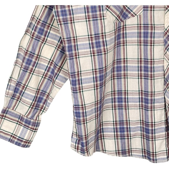 Vintage Wrangler Shirt Mens XL Western Pearl Snap Plaid Long Sleeve Pointed Yoke - Picture 3 of 9